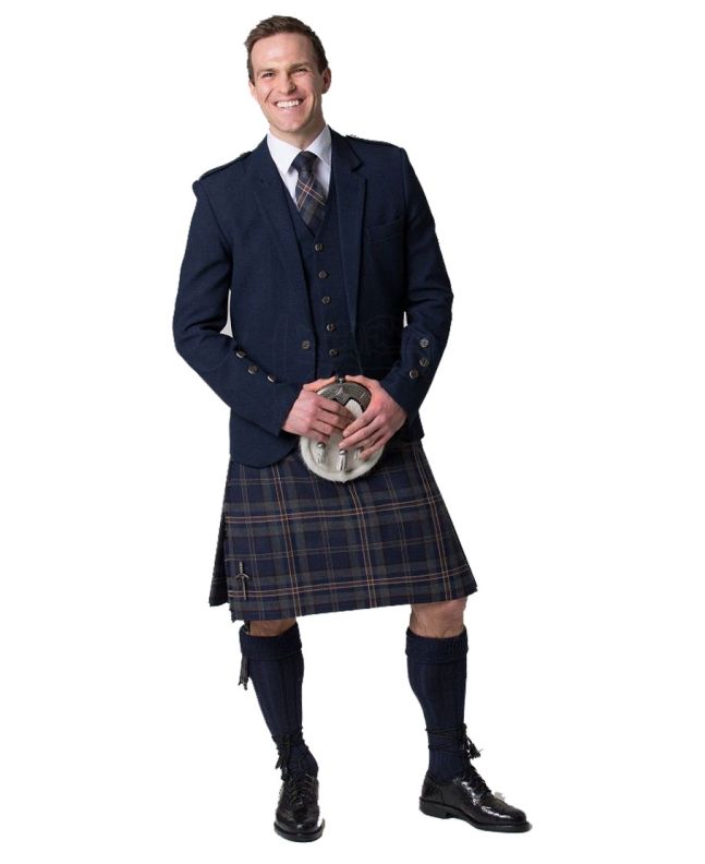 Arran Mist Tartan With Tweed Jacket Outfit