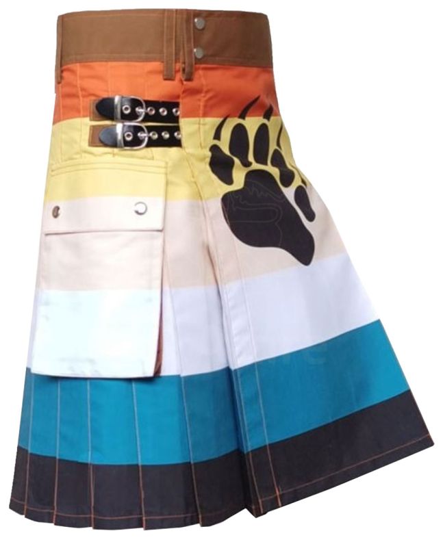 Bear Men Flag Paw Hybrid Utility Kilt