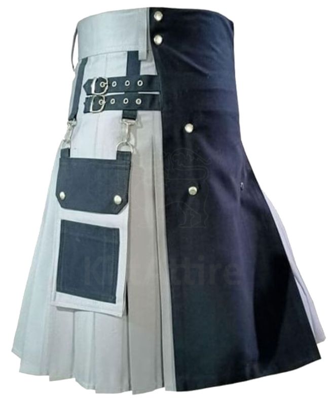 Black and Grey Hybrid Utility Kilt