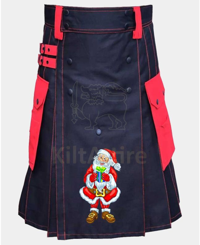 Black and Red Christmas Fashion Kilt