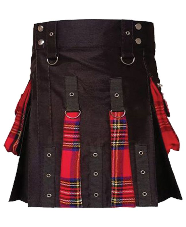 Black Box Plaited Utility Fashion Kilt for Women
