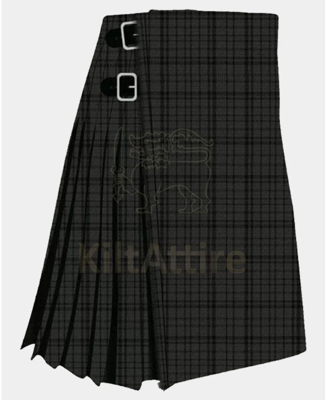 Black Dark Shadow Tartan Kilt
