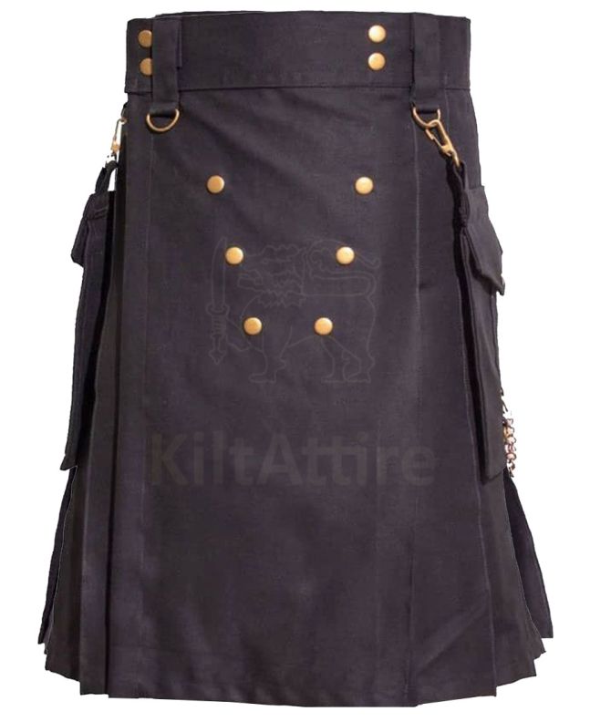 Black Deluxe Utility Kilt