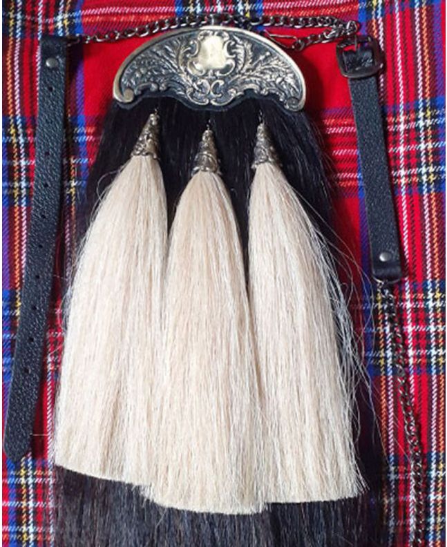 Black Horse Hair Sporran Antique Cantle