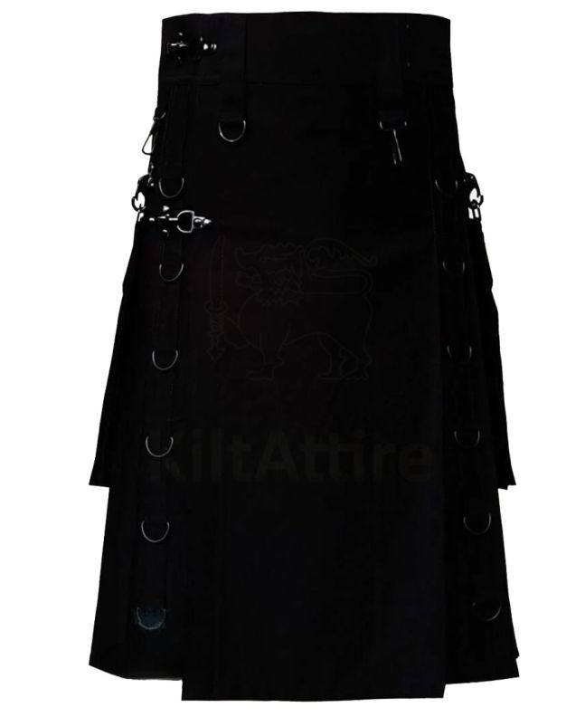 Black Hybrid Utility Gothic Kilt