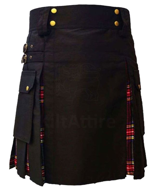 Black Stewart Hybrid Tartan Kilt