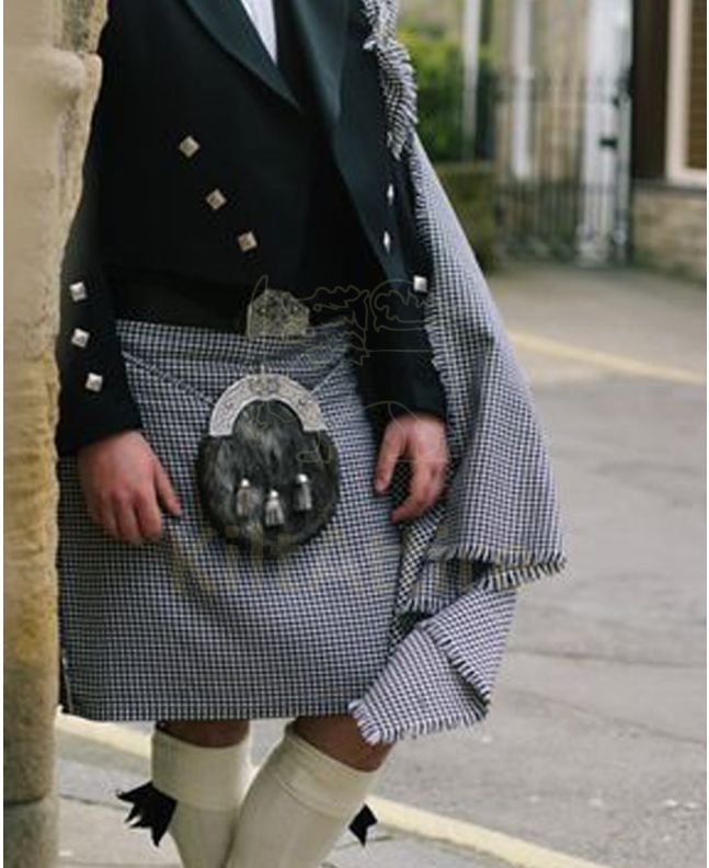 Borderland Shepherd Check Modern Tartan Kilt 