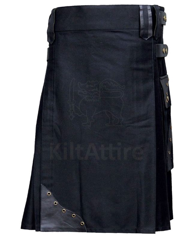 Box Pleated Cargo Utility Kilt 