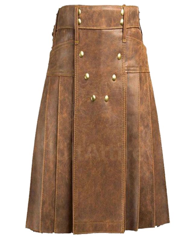 Brown Leather Premium Utility Kilt 