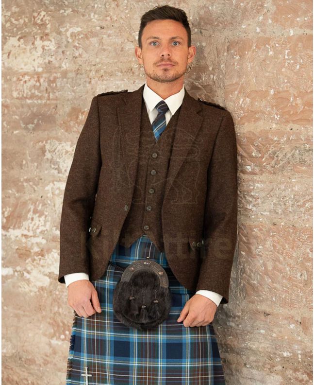 Brown Tweed Crail Jacket and waistcoat