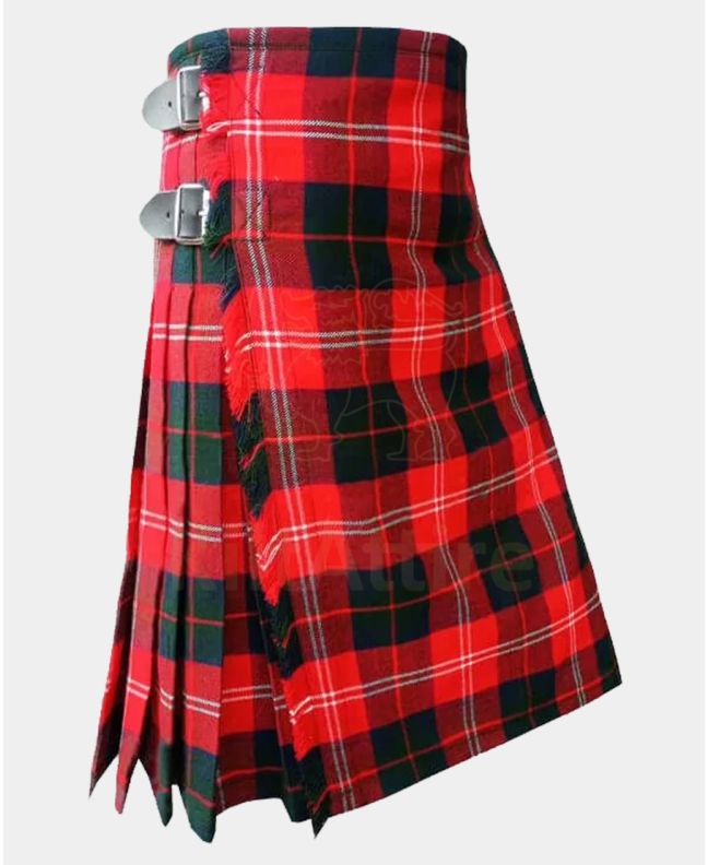 Chisholm Two Modern Tartan Kilt Side