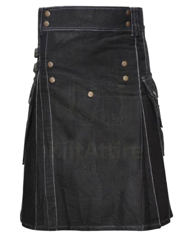 Contrast Stitch Utility Kilt