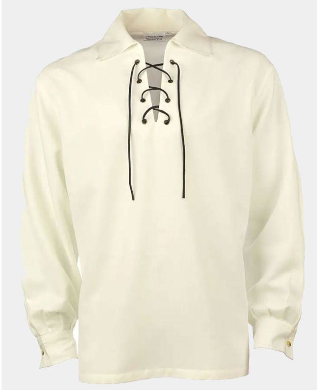 Cream Jacobite Ghillie Shirt for Kilt