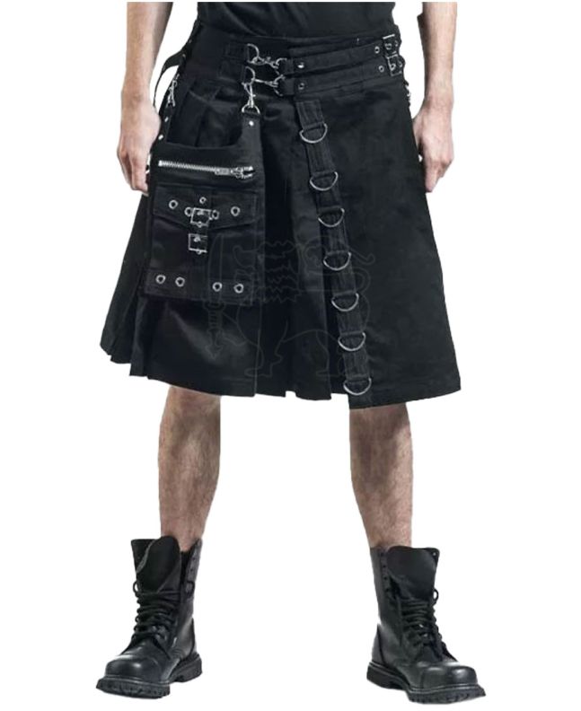 Deluxe Black Fashion Kilt for Men 