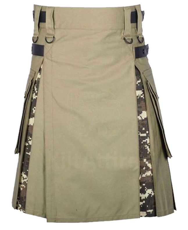 Digital Camo And Khaki High Quality Cotton Hybrid Utility Kilt