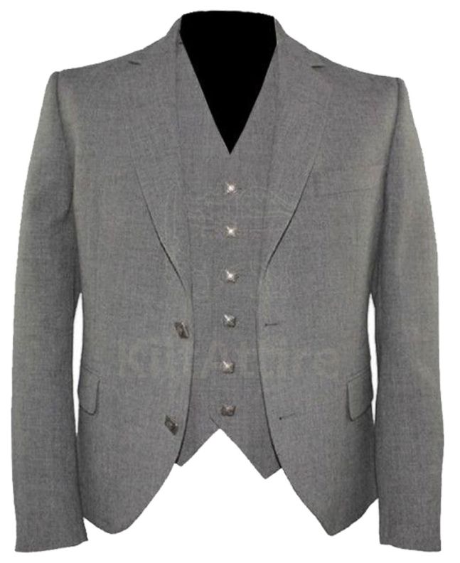 Grey Argyle Kilt Jacket with Vest