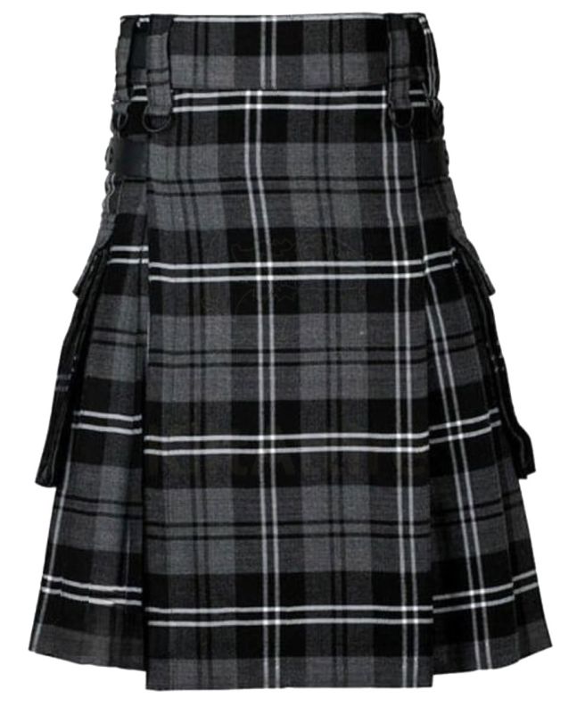 Grey Hamilton Tartan Utility Kilt 