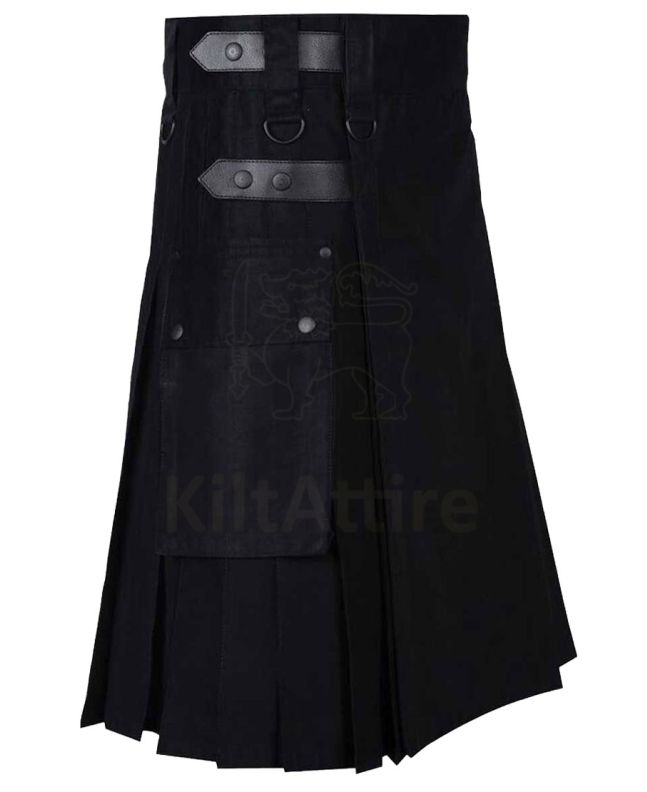 Lautreamont Gaultier Men Black Utility Kilt