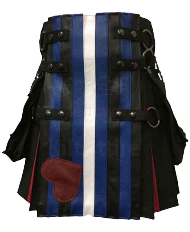 Leather Pride Flag Kilt 