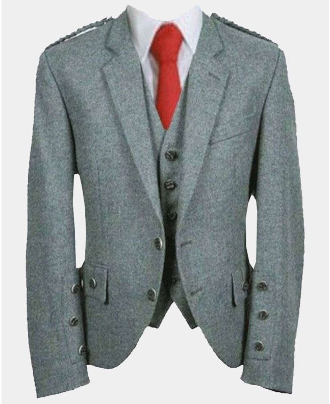 Lovat Green Argyll Tweed Kilt Jacket And Vest For Men