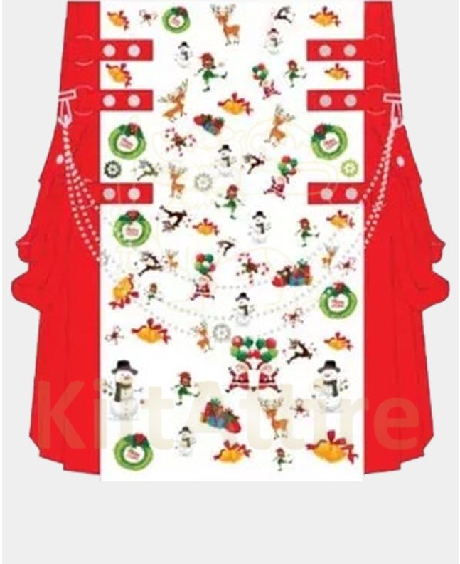 Merry Christmas Deer Fashion Utility Kilt
