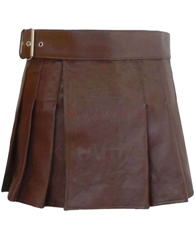 Modern Brown Leather Kilt