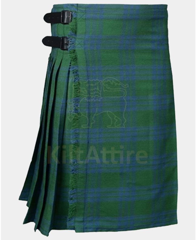 Montgomery Blue Ancient Tartan kilt Front
