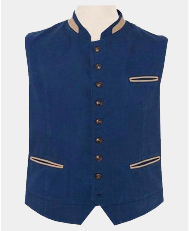Navy Blue Austrian Tirol Waistcoat
