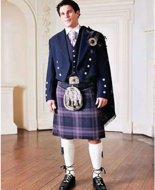 Navy Blue Prince Charlie Kilt Outfit 