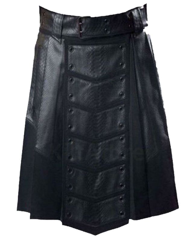 Patch Leather Battle Kilt