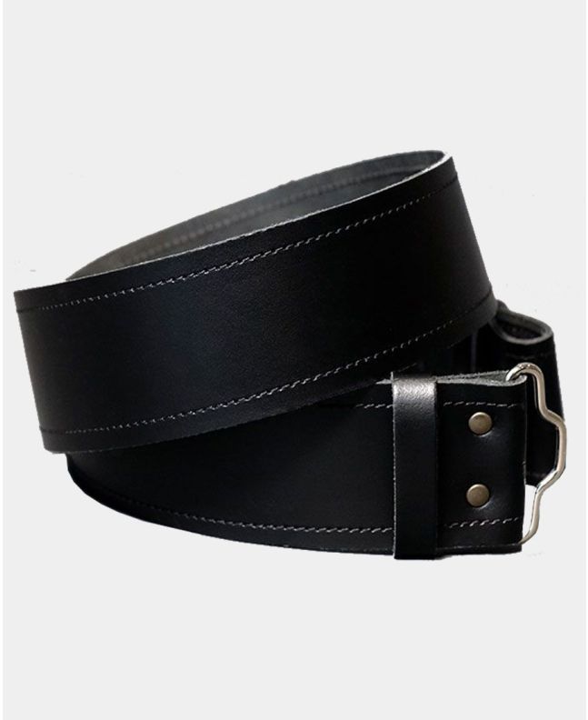 Plain Black Leather Kilt Belt