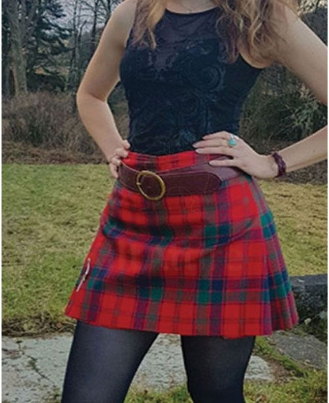 Red Robertson Modern Tartan Kilt For Women