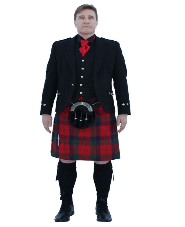 Robertson Red Modern Tartan Argyle Oufit 