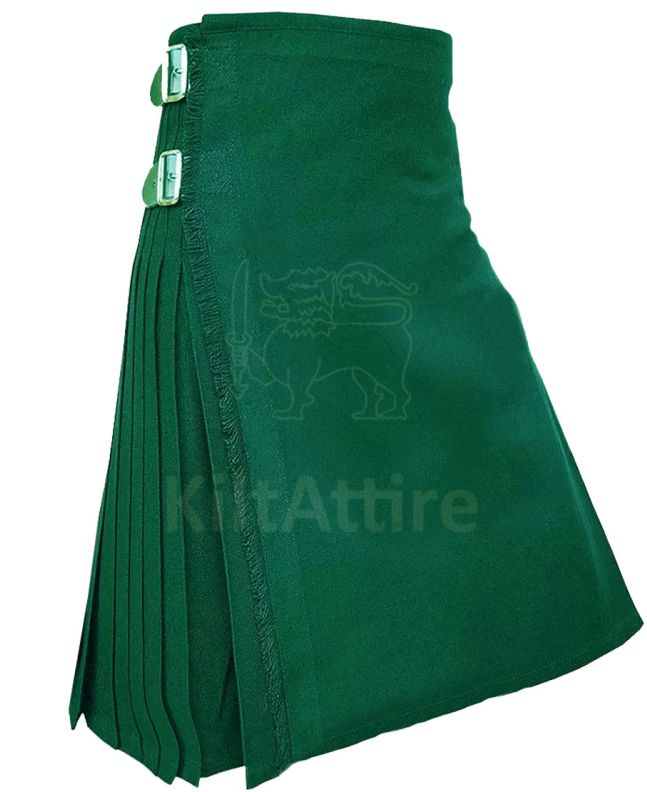 Solid Green Tartan Kilt