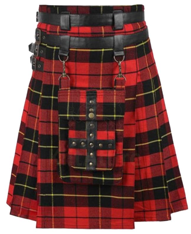 Wallace Clan Tartan Utility Kilt Front
