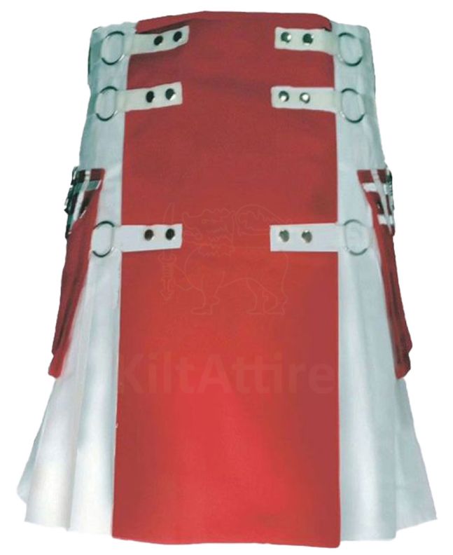 White and Red Utility Kilt