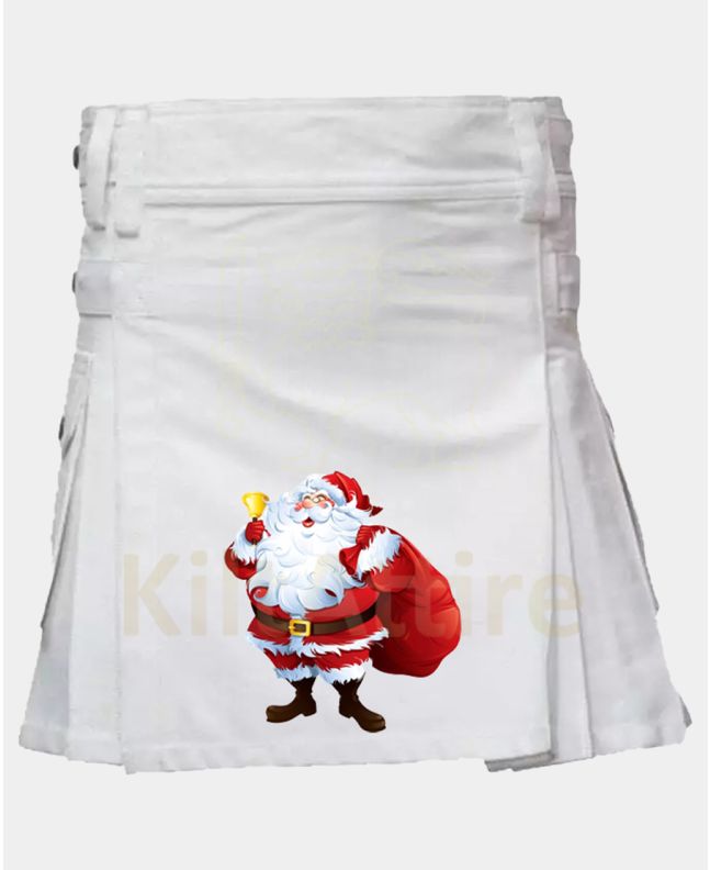White Ladies Mini Santa Christmas Kilt