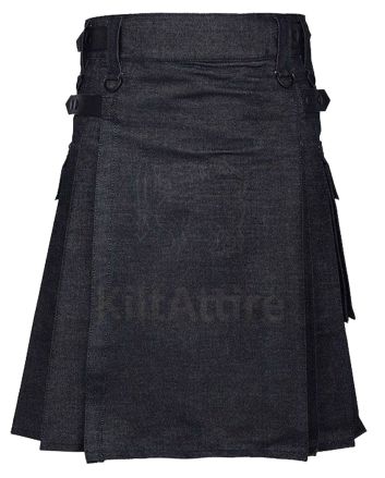 Active Men Denim Utility Kilt Front