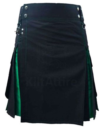 Black And Green Hybrid Utility Kilt