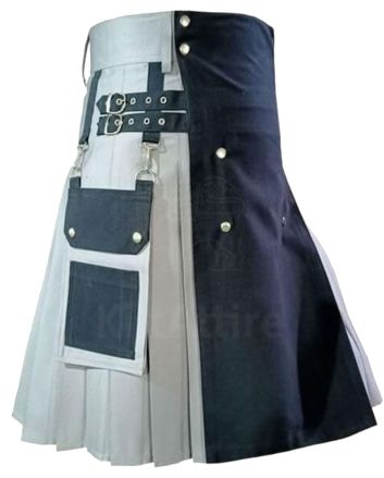 Black And Grey Hybrid Utility Kilt
