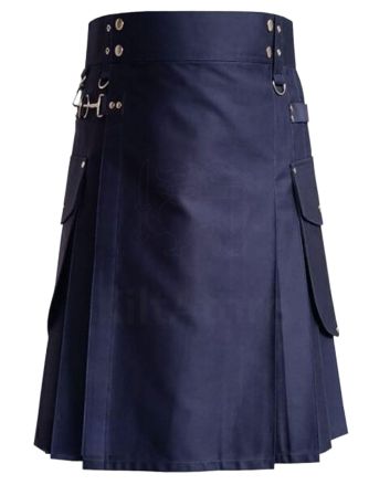 Black Fashion Modern Utility Kilt