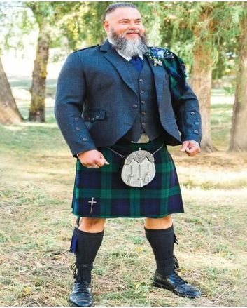 Black Watch Argyll Tweed Kilt Outfit for Wedding