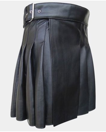 Black Women Leather Kilt