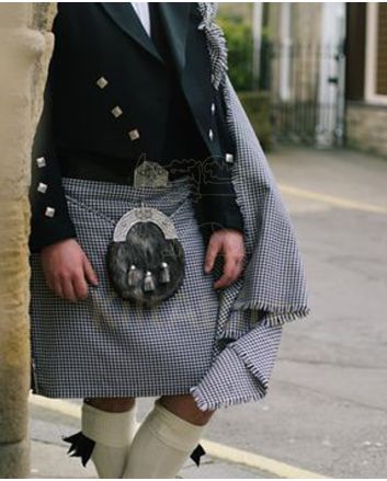 Borderland Shepherd Check Modern Tartan Kilt 