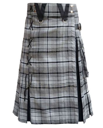 Box Pleated Grey Hamilton Modern Kilt