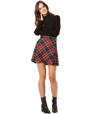 Checked Kilt Mini Skirt 