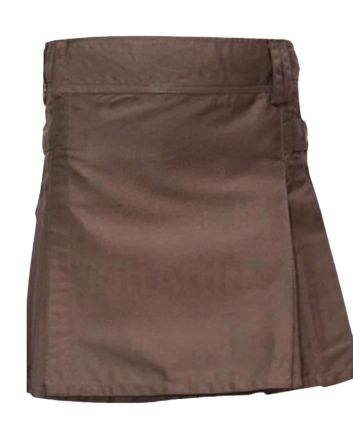 Chocolate Brown Back Pocket Utility Kilt
