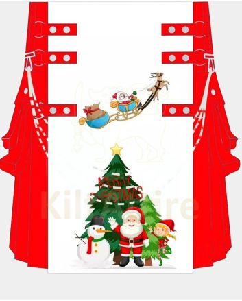 Christmas Red & White Santa Claus Modern Kilt