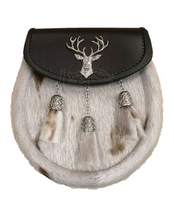 Cow Skin Sporran With Deer Badge