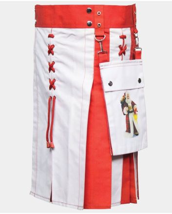 Christmas Fashion Hybrid Utility Kilt For Santa Claus